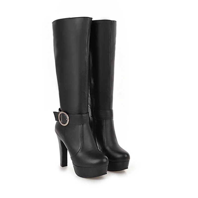 Zip Up Boots Short - รองเท้าบูทสูงถึงเข่า แฟชั่นผู้หญิง ฤดูใบไม้ร่วง ฤดูหนาว ใหม่ ส้นสูง