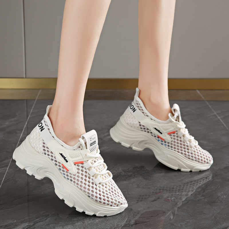 Women'S Shoes Running Sports - รองเท้าผ้าใบแบบหนาสำหรับผู้หญิง รองเท้าลำลองสำหรับฤดูใบไม้ผลิและฤดูใบไม้ร่วง รองเท้ากีฬาระบายอากาศได้ดี พื้นรองเท้านุ่มสำหรับวิ่ง