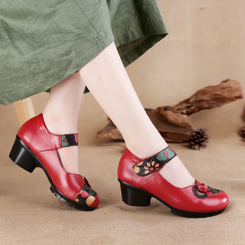 Women Shoes Heels - รองเท้าส้นเตารีดคุณภาพสูงหรูหราสำหรับผู้หญิงรองเท้ามีส้นลายดอกไม้รองเท้ารัดส้น2024สำหรับผู้หญิง