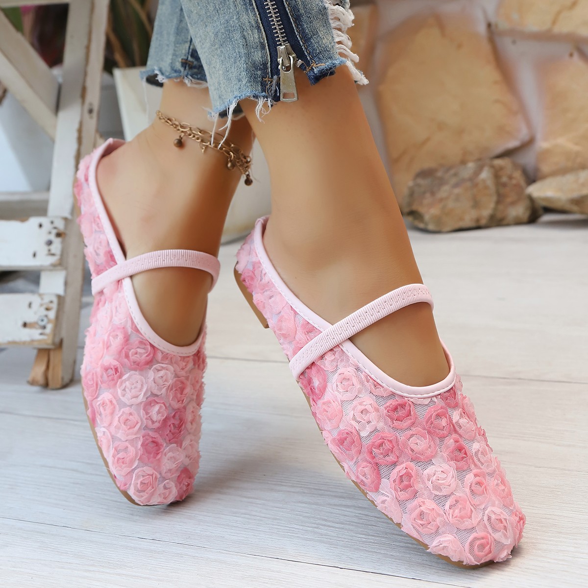 Women Shoes Elegant - รองเท้าสตรีแบบแมรี่เจน ดีไซน์ทันสมัย ขายดี ใหม่ ใส่สบาย สำหรับฤดูร้อน