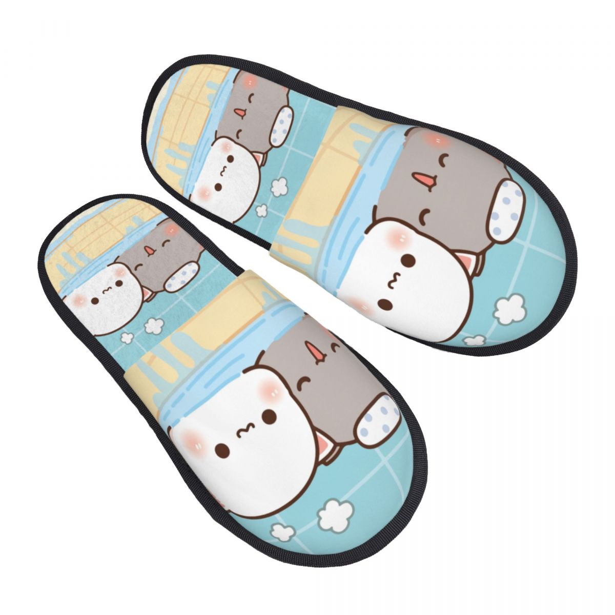 Women Shoes Mochi - รองเท้าแตะสำหรับอาบน้ำรูปพีชและโกม่าโมจิรองเท้าแตะโฟมจำรูปนิ่มสำหรับผู้หญิงรองเท้าสำหรับห้องนอนแมวน่ารักตามสั่ง
