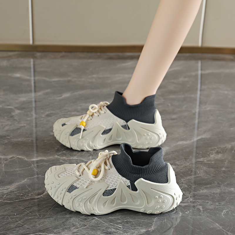 Women'S Shoes Running Sports - รองเท้ากีฬาขายดีประจำฤดูร้อน รุ่นใหม่ ระบายอากาศได้ดี เพิ่มความสูง ใช้งานได้หลากหลาย ถุงเท้าและรองเท้าในคู่เดียว