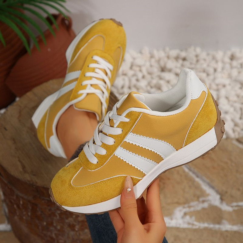 Women Shoes Elegant - รองเท้าลำลองผู้หญิงสไตล์ใหม่ทันสมัย ดีไซน์ผูกเชือก แต่งลูกไม้ สวยงาม ใส่สบาย พื้นหนา