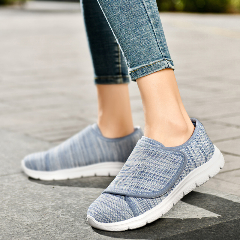 Women Shoes For Big Feet - ผู้หญิงเท้ากว้างรองเท้าสบายๆน้ำหนักเบาปรับรองเท้ากีฬาฤดูใบไม้ผลิฤดูร้อนรองเท้าแบนรองเท้าผ้าใบหญิงขนาดใหญ่ 43 44 WSH5736