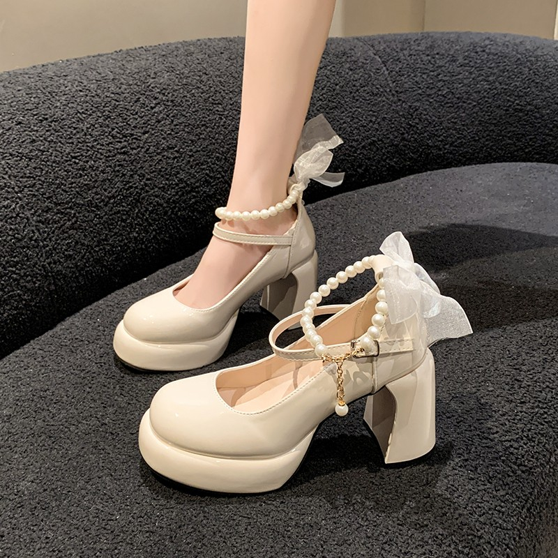 Women Shoes Must Have - รองเท้าส้นสูง Mary Jane รุ่นใหม่ประจำฤดูร้อนและฤดูใบไม้ร่วงปี 2026 ส้นหนา