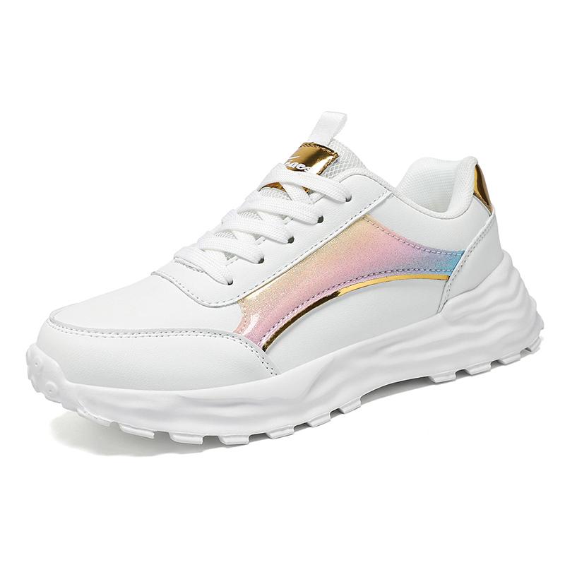 Women'S Shoes Running Sports - รองเท้าหนังสำหรับผู้หญิง รองเท้ากีฬา รองเท้าวิ่งลำลอง รองเท้าผ้าใบแบบผูกเชือก น้ำหนักเบา พื้นนุ่ม
