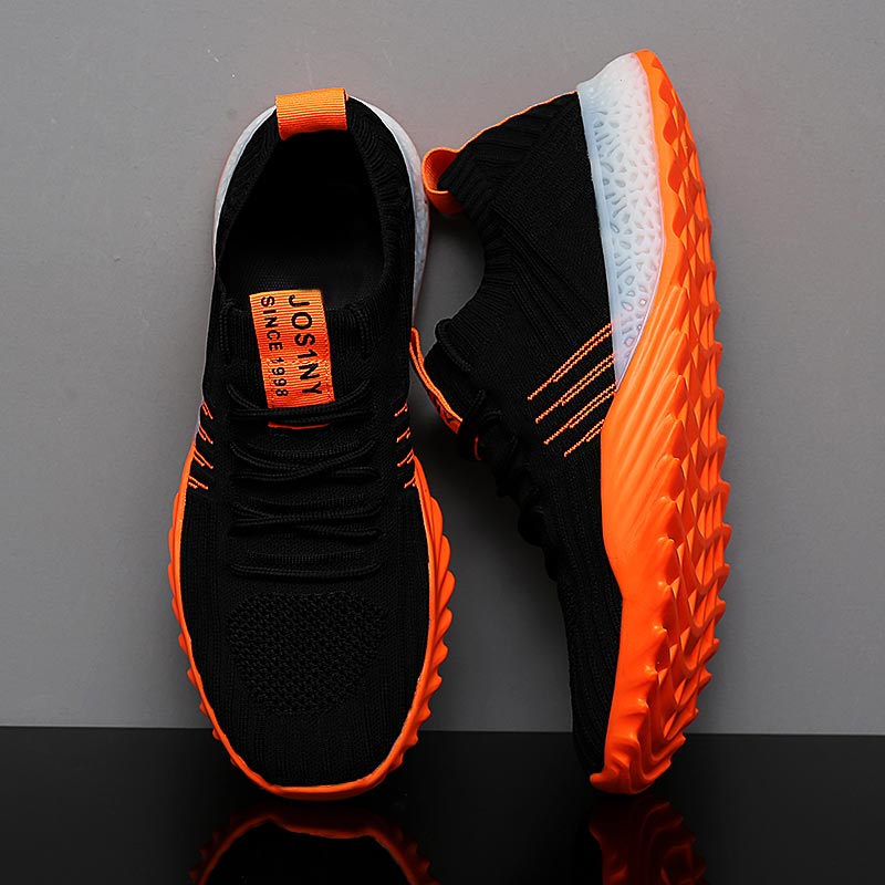 Women Shoes Made In Italy - Plusขนาดน้ำหนักเบาAir Mesh Menกีฬารองเท้าผู้หญิงรองเท้าผ้าใบManสีส้มสีดำBreathableรองเท้าผู้ชายกีฬาgym D-436