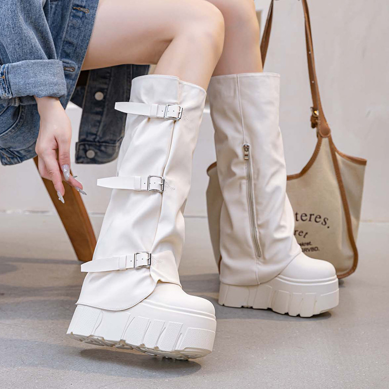 รองเท้าบูทส้นสูง 14 ซม. แบบส้น - Zip Up Boots Short บทวิจารณ์และราคา