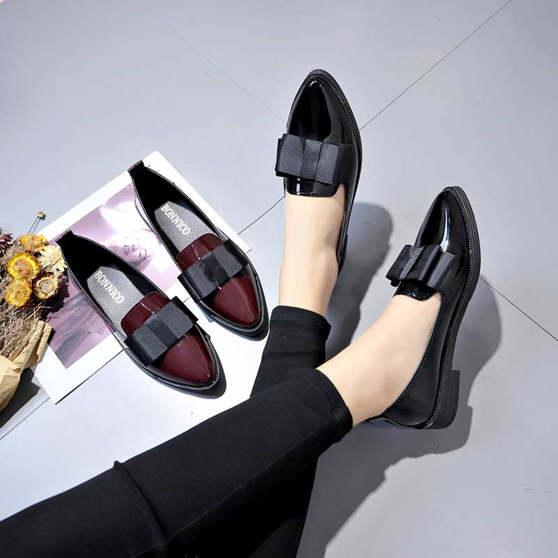 รองเท้าส้นเตี้ยหนังแก้วสีดำ/สี - Women Shoes Heels บทวิจารณ์และราคา