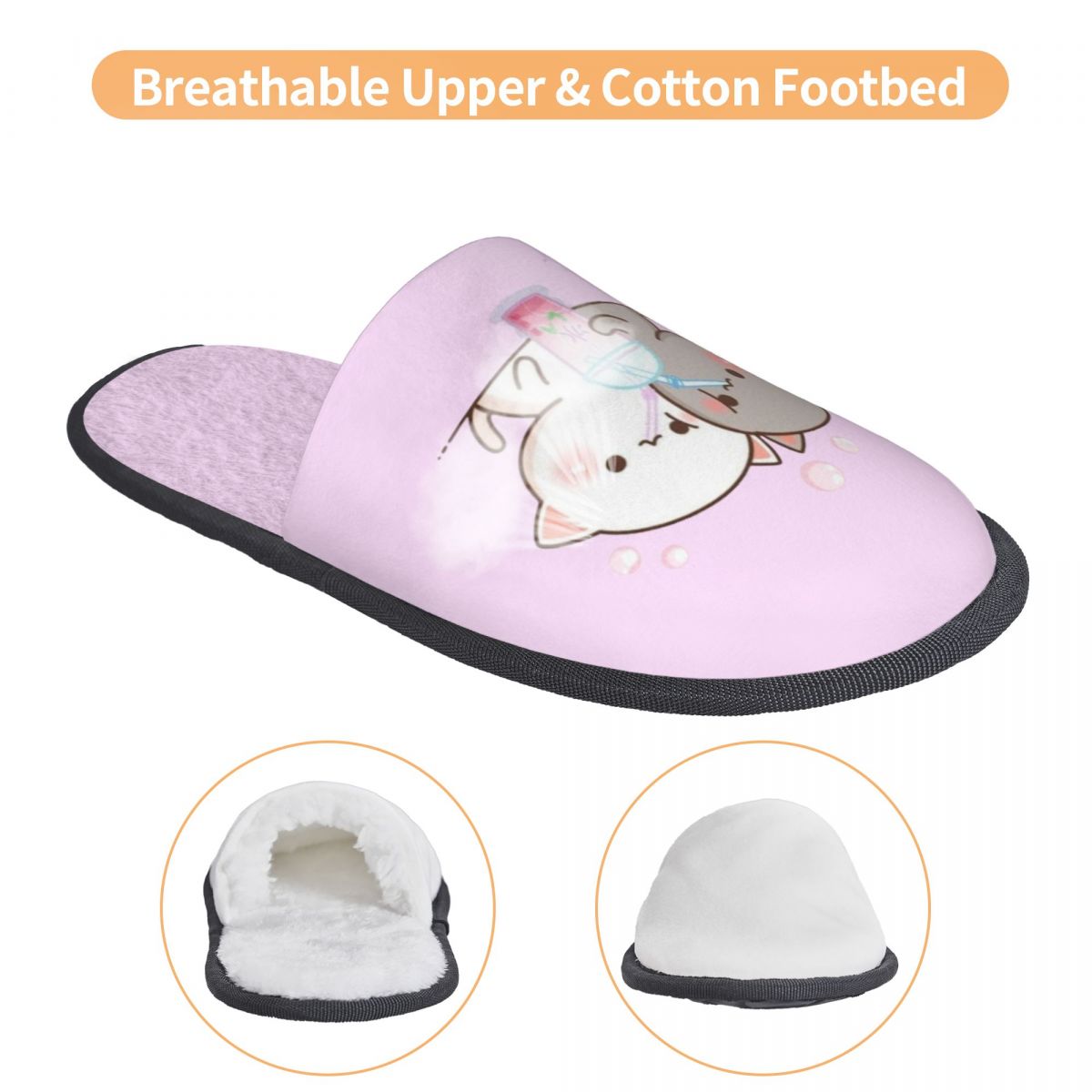 รองเท้าแตะคู่รักลายแมวโมจิพีชแ - Women Shoes Mochi บทวิจารณ์และราคา