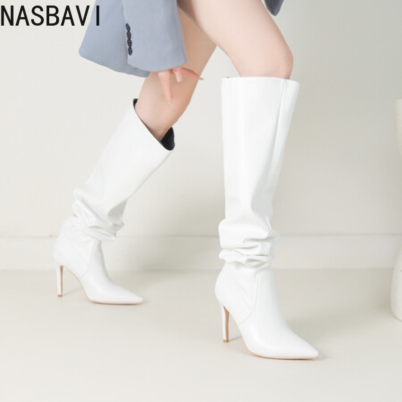 NASBAVI รองเท้าส้นสูงหัวแหลมสี - Zip Up Boots Short บทวิจารณ์และราคา