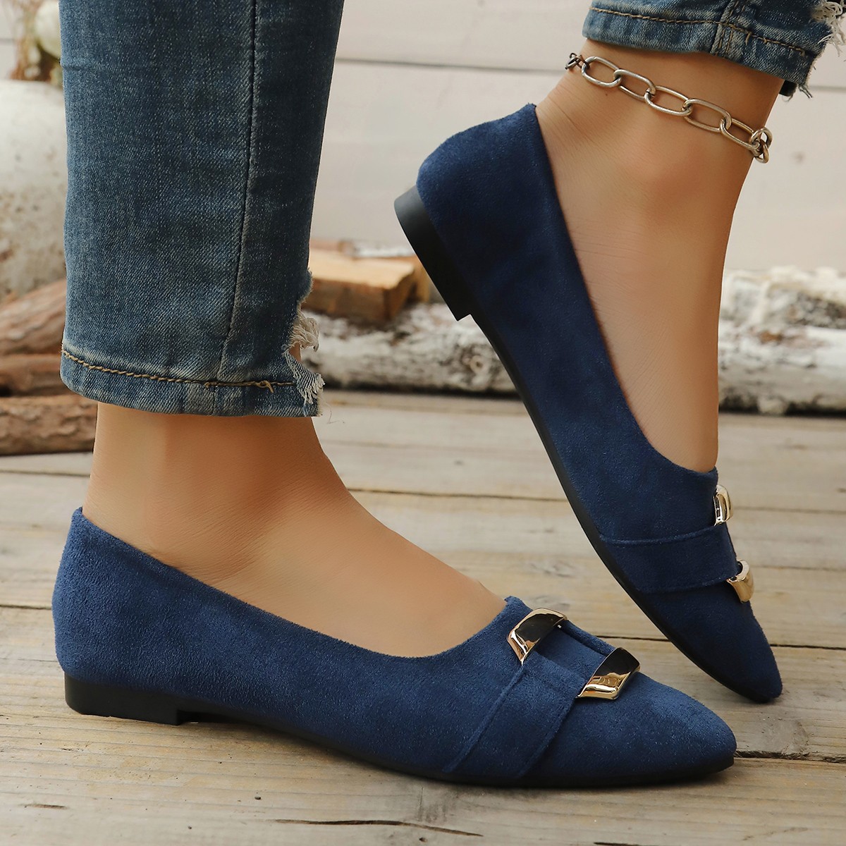 รองเท้าส้นเตี้ยแบบสวม สไตล์ลำล - Women Shoes Heels บทวิจารณ์และราคา