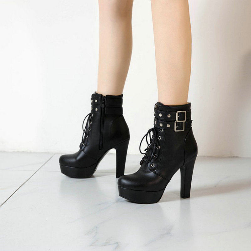รองเท้าบูทส้นสูงแบบมีขนบุในสำห - Women Shoes For Big Feet บทวิจารณ์และราคา