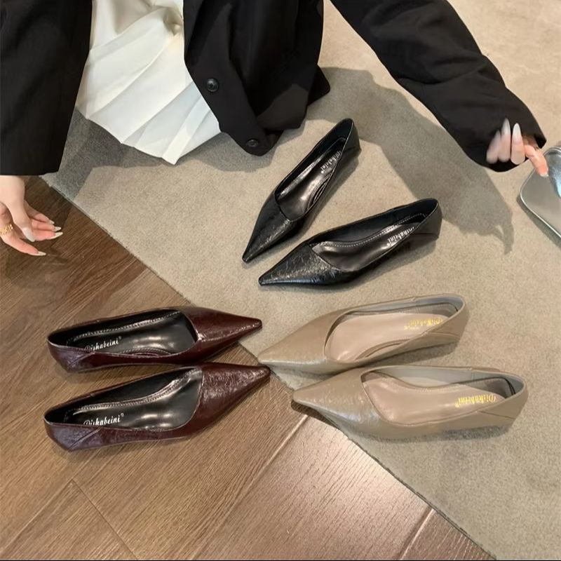 รองเท้าส้นเตี้ยหัวแหลมสำหรับผู - Women Shoes Elegant บทวิจารณ์และราคา