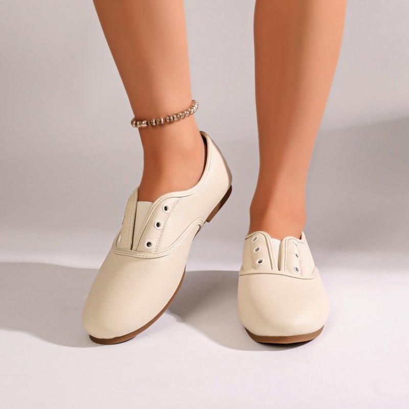 รองเท้าส้นเตี้ยทรงกลมสีพื้นสไต - Women Shoes Elegant บทวิจารณ์และราคา