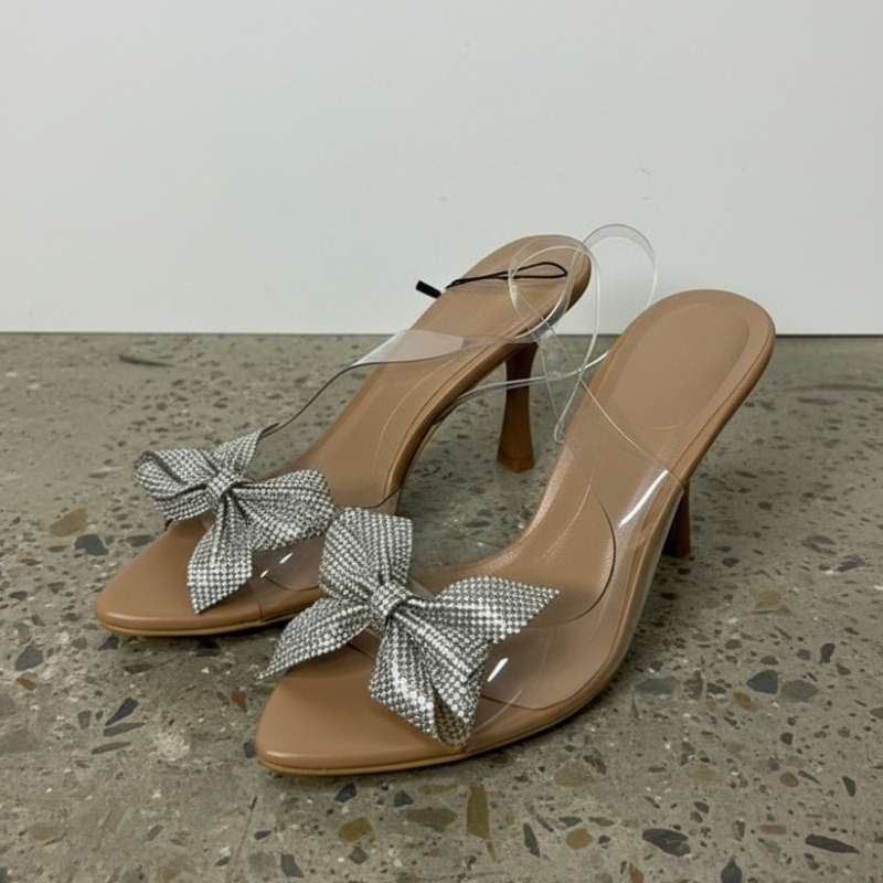 รองเท้าส้นสูงแบบสวมเปิดส้น ประ - Clear Strap Heel บทวิจารณ์และราคา