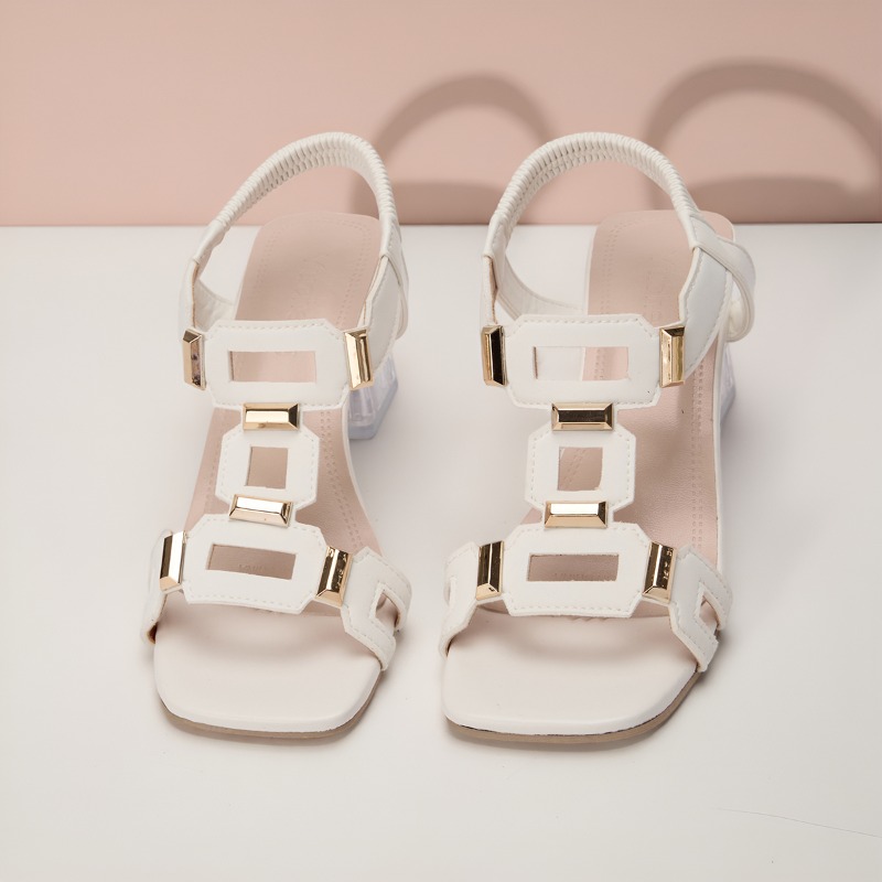 รองเท้าส้นตึกแบบเรียบหรูสำหรับ - Clear Strap Heel บทวิจารณ์และราคา