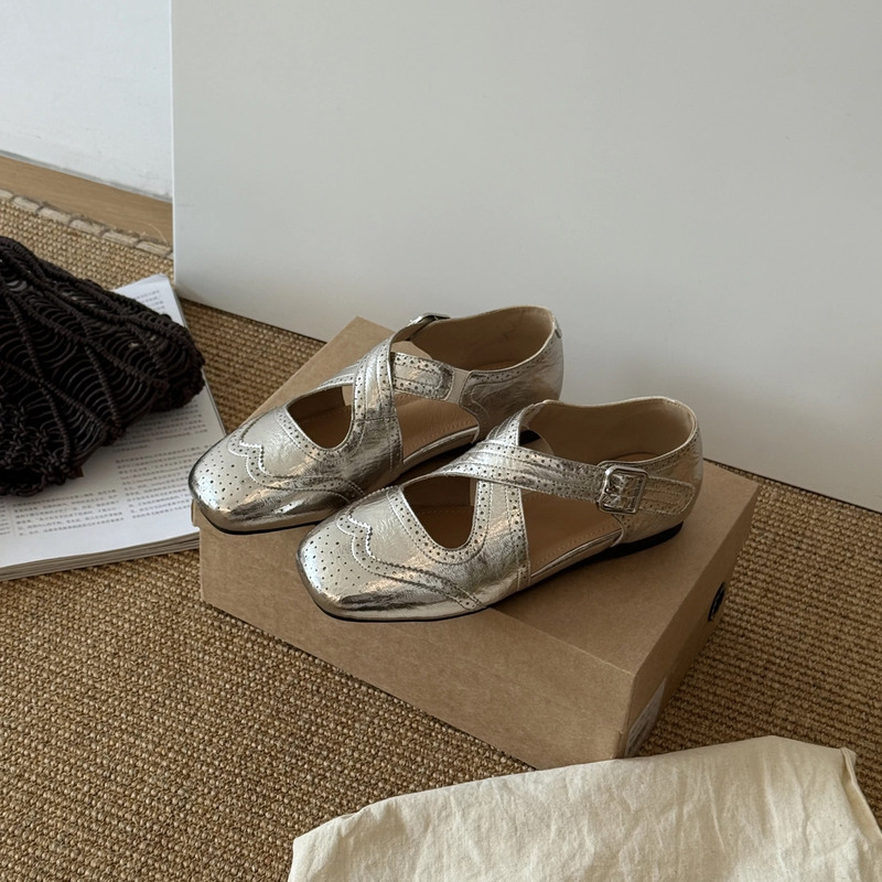 รองเท้าส้นเตี้ยแบบแมรี่เจนลายด - Women Shoes Elegant บทวิจารณ์และราคา