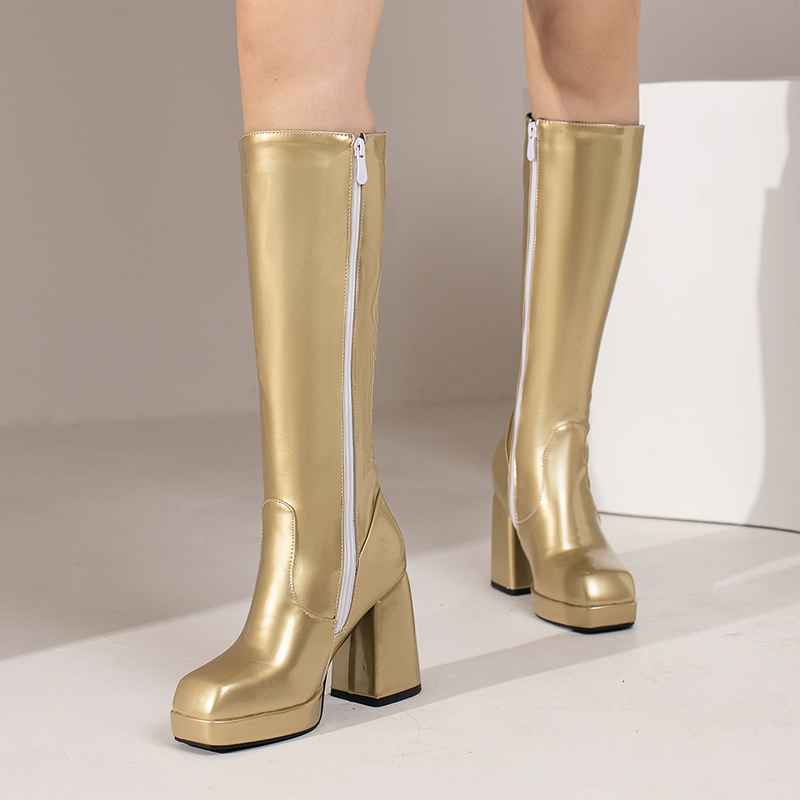 สีเขียวฤดูหนาวผู้หญิงแพลตฟอร์ม - Zip Up Boots Short บทวิจารณ์และราคา