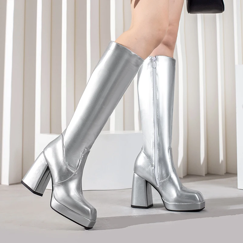 สีเขียวฤดูหนาวผู้หญิงแพลตฟอร์ม - Zip Up Boots Short บทวิจารณ์และราคา