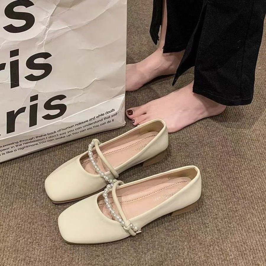 รองเท้าส้นเตี้ยแบบฝรั่งเศส ดีไ - Women Shoes Elegant บทวิจารณ์และราคา