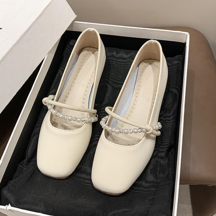 รองเท้าส้นเตี้ยแบบฝรั่งเศส ดีไ - Women Shoes Elegant บทวิจารณ์และราคา
