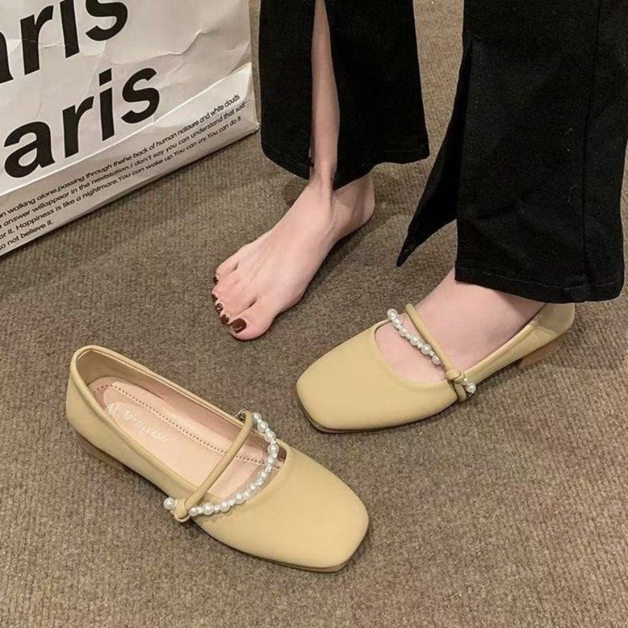 รองเท้าส้นเตี้ยแบบฝรั่งเศส ดีไ - Women Shoes Elegant บทวิจารณ์และราคา
