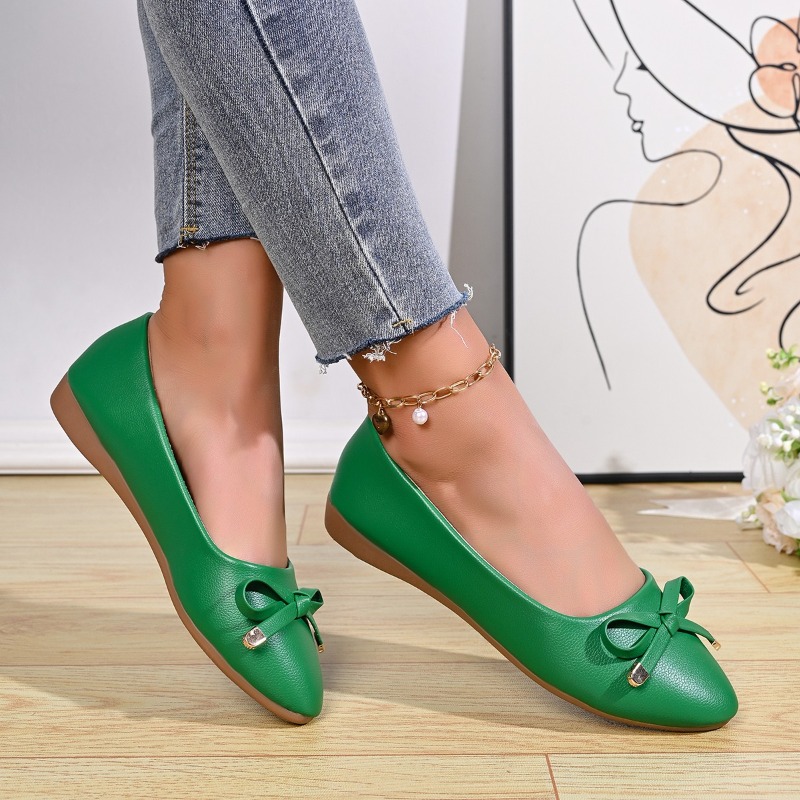 รองเท้าหนังผู้หญิงแบบสวม หัวตื - Women Shoes Elegant บทวิจารณ์และราคา