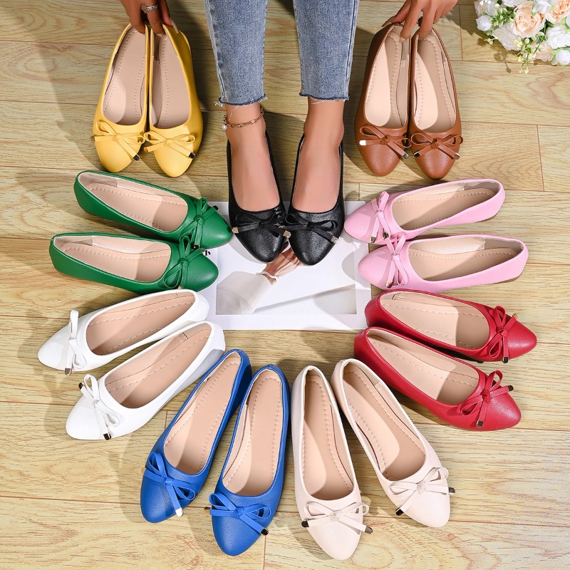 รองเท้าหนังผู้หญิงแบบสวม หัวตื - Women Shoes Elegant บทวิจารณ์และราคา