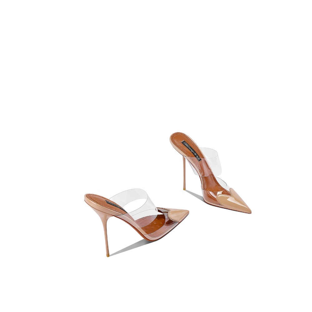 รองเท้าส้นสูงหัวแหลมสีดำแบบใหม - Clear Strap Heel บทวิจารณ์และราคา