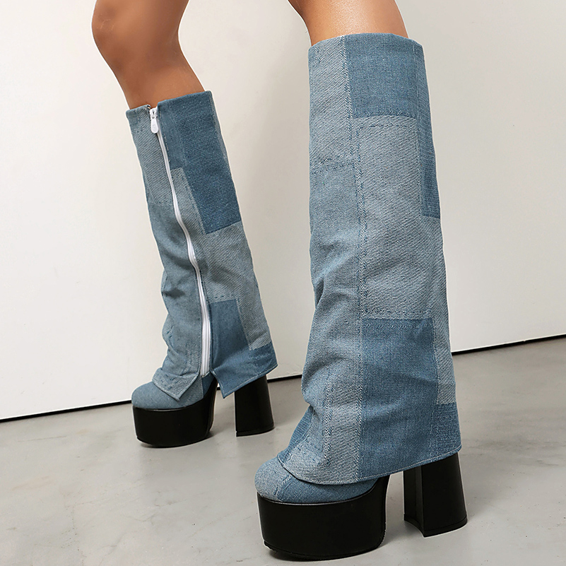 รองเท้าบูทหุ้มข้อสูงระดับเข่า  - Zip Up Boots Short บทวิจารณ์และราคา