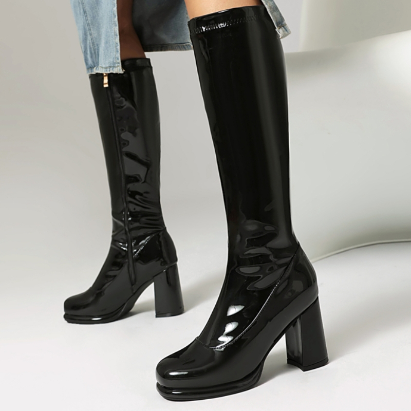 ยี่ห้อผู้หญิงเข่ารองเท้าบูทสูง - Zip Up Boots Short บทวิจารณ์และราคา